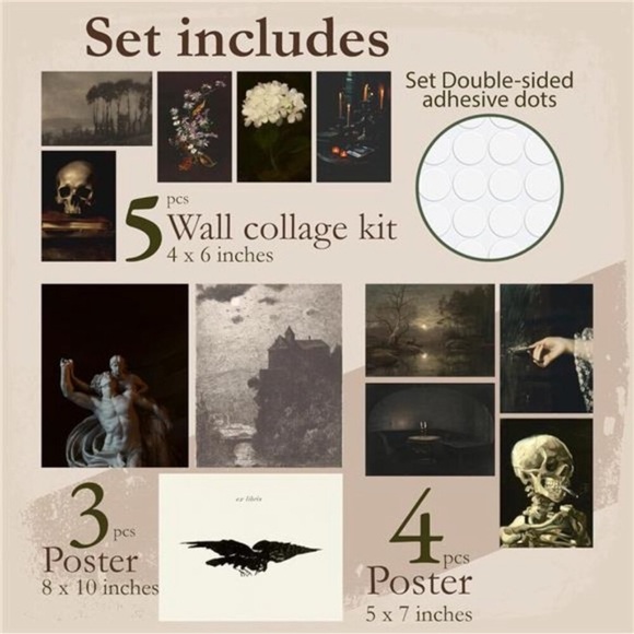 Dark Academia Room Decor -Gothic Home Decor, Moody Halloween Decor,Dark - Picture 2 of 8
